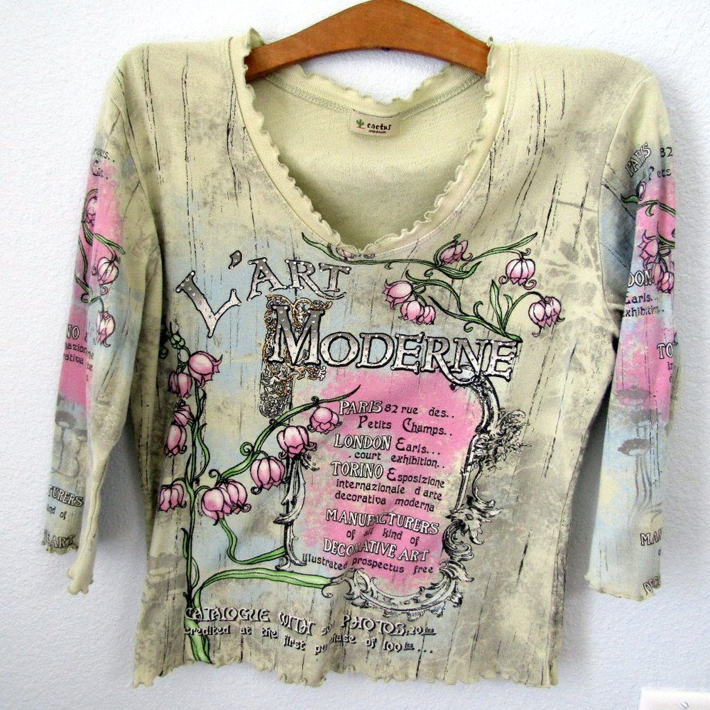 Cactus Paris French Theme Knit Top